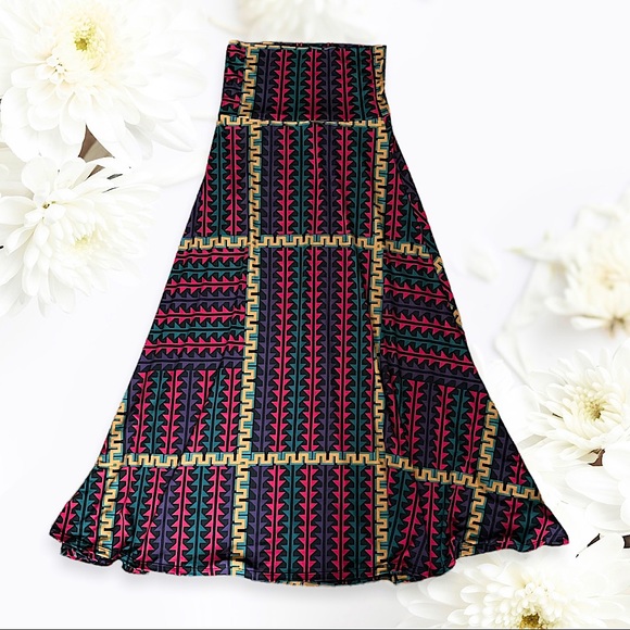 LULAROE maxi skirt high waisted multi abstract print XXS new without tags NWOT - Picture 5 of 5